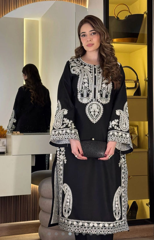 Cambric Lawn Embroidered 3PC Suit with Chiffon Dupatta