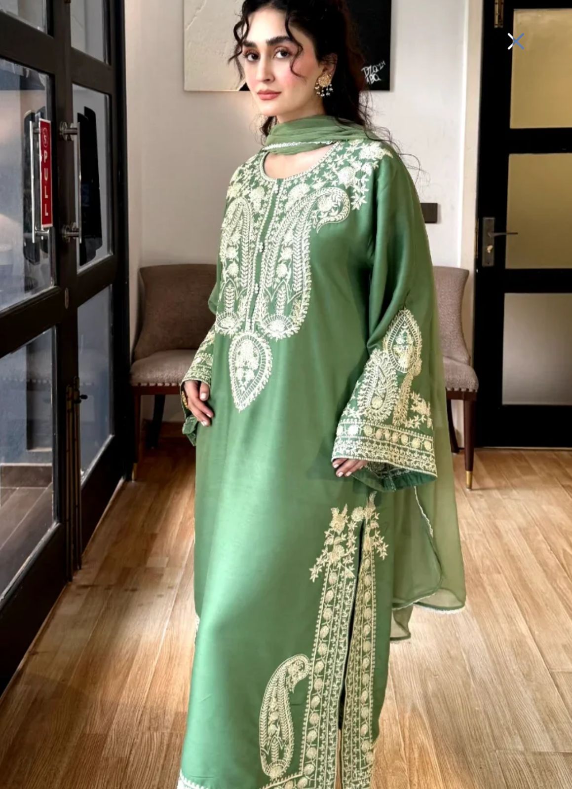 Cambric Lawn Embroidered 3PC Suit with Chiffon Dupatta