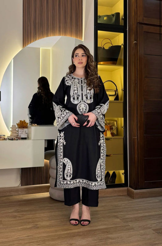 Cambric Lawn Embroidered 3PC Suit with Chiffon Dupatta